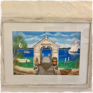 “Brammo Bay Boathouse” Framed Fine Art Print