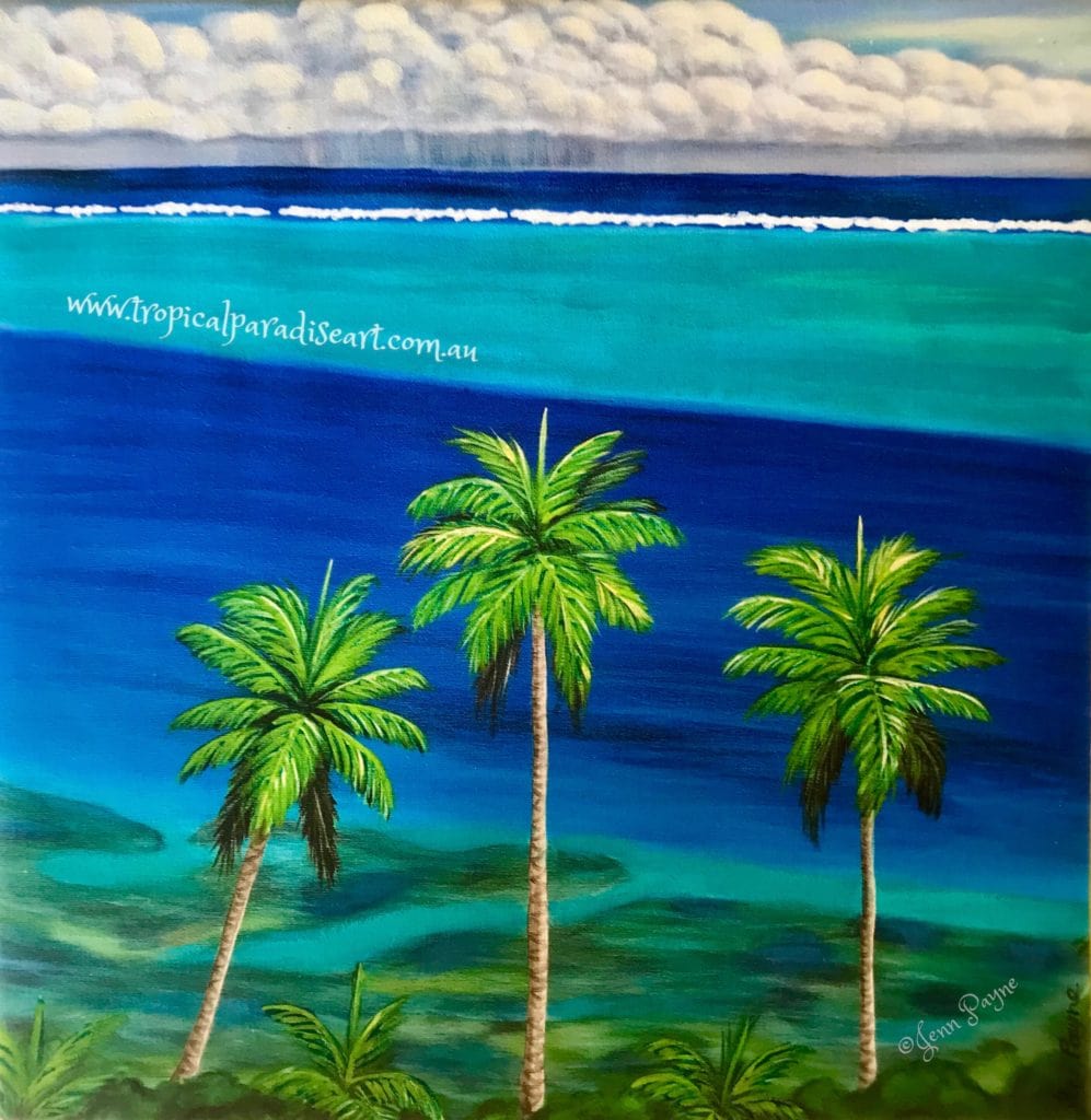 HUAHINE BLUES Mounted Print on Stand